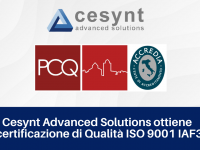 'CESYNT ADVANCED SOLUTIONS OTTIENE  LA CERTIFICAZIONE DI QUALITÀ ISO 9001 IAF37'